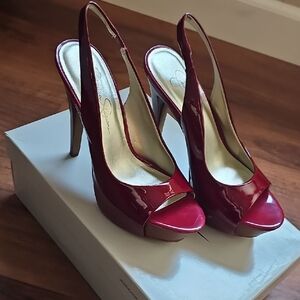Elegant Red Slingback Heels